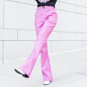 Pink Lily Leather Flares